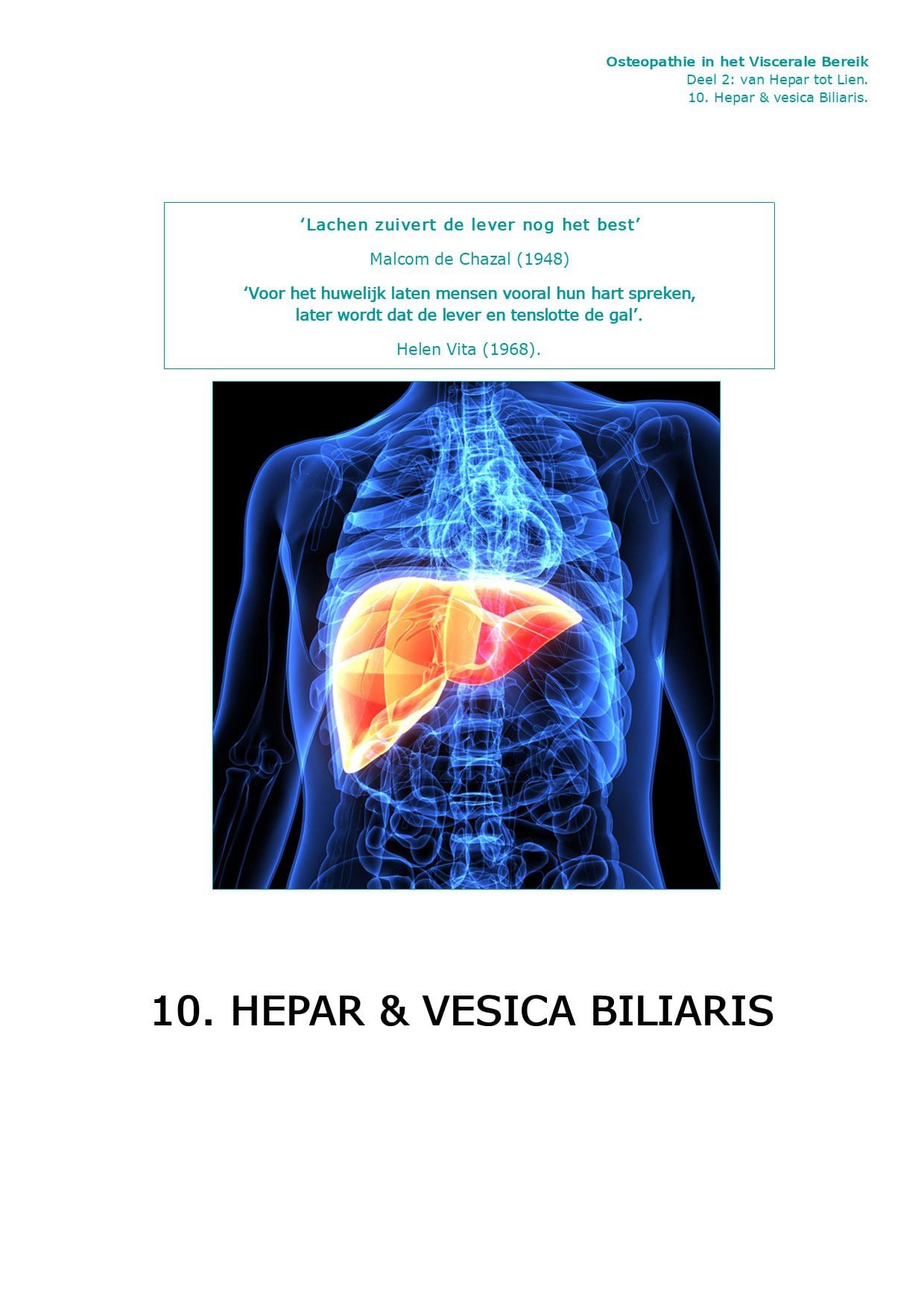 Voorpagina Deel II · 10.5 — Micro-anatomie Hepar (lever)