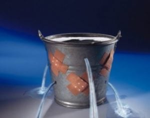 een lekke arm als symbool voor een leaky gut